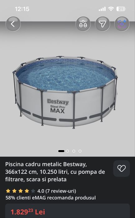 Piscină copii/familie, aproape nouă – ideală pentru curte, vară, joacă și relaxare