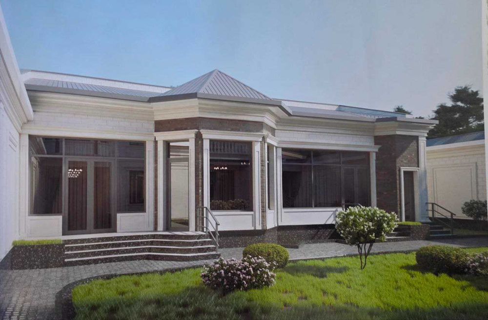 Евродом в Элитной махалле, Кибрай, 6-соток, 2 уровня, 450 м2, 7 комнат