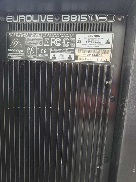 Boxa activa Behringer 815 Neo 800 W-RMS si boxa SKYTEC - 350 W - RMS