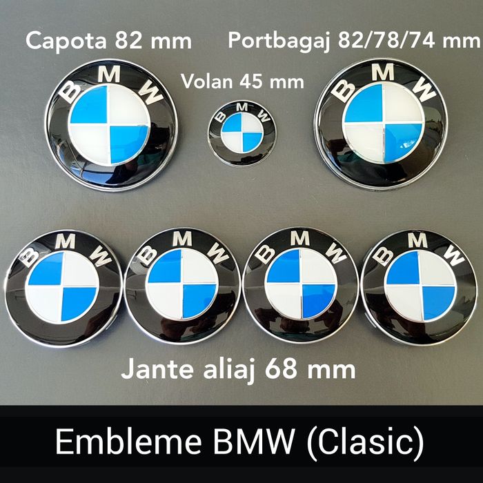 Embleme BMW capota, portbagaj, volan si jante