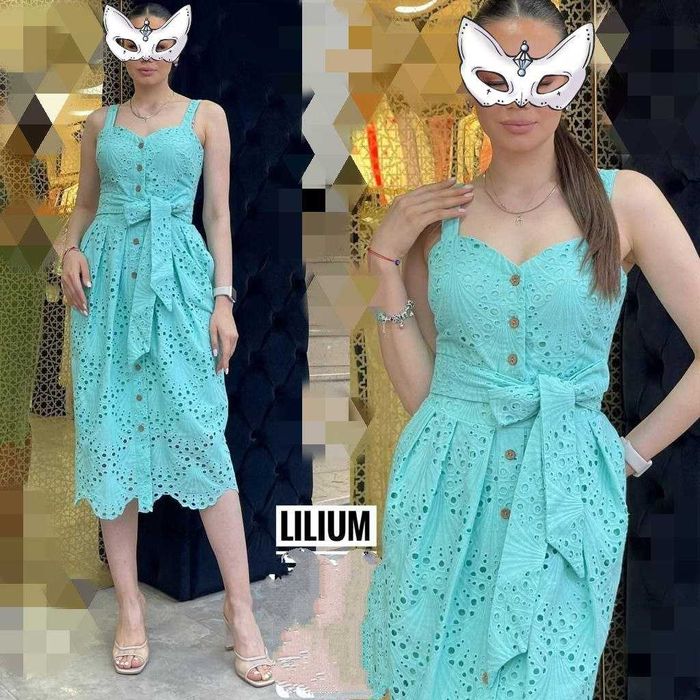 Ажурный  бирюзовый сарафан