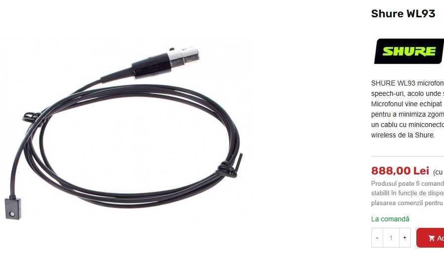 Microfon lavaliera Shure WL93 condenser