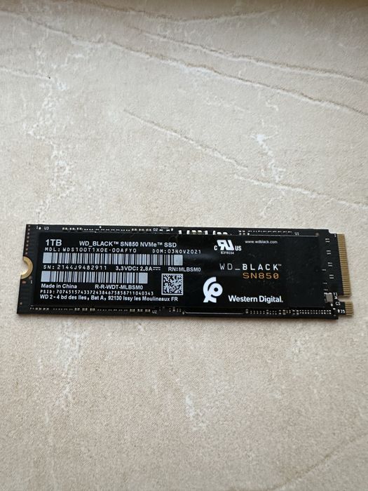SSD WD_BLACK SN850 1TB NVMe PCIe 4.0 | 100% Health | Performanță Gaming