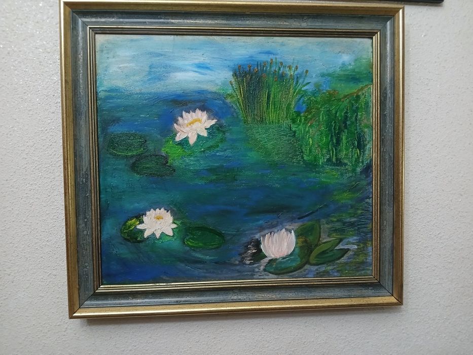 Pictura in ulei, nuferi