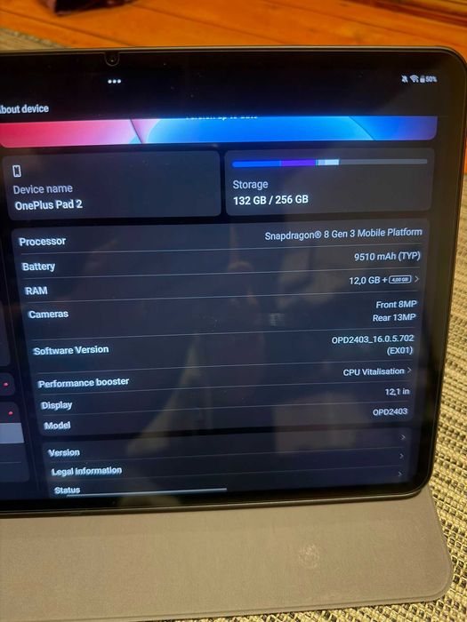 OnePlus Pad 2 — 12GB RAM / 256GB — Nimbus Gray - stare perfecta