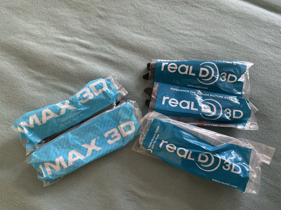 5 броя Real D 3D и iMax 3D очила като нови