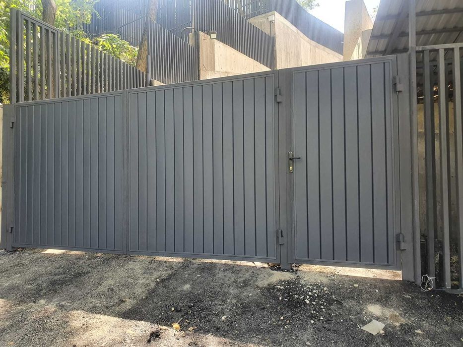 Металлические ворота из металлосайдинга (распашные,откатные ). Монтаж ...