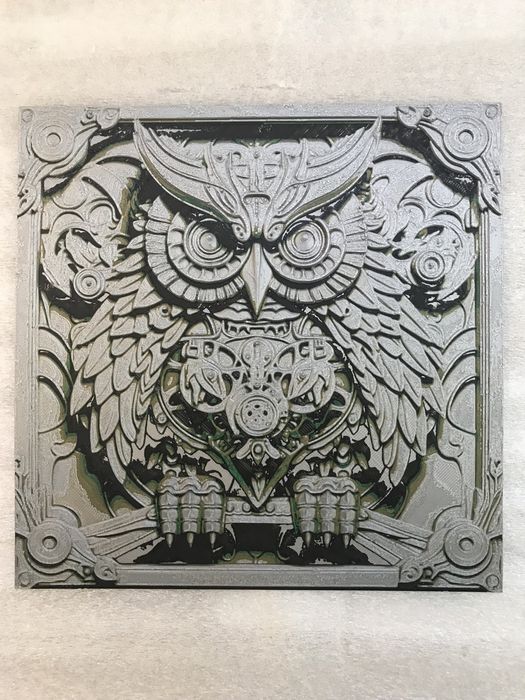 Hueforge детайлен цветен 3д печат Механичен Бухал