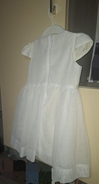 Rochiță elegantă fetiță, albă, cu perle