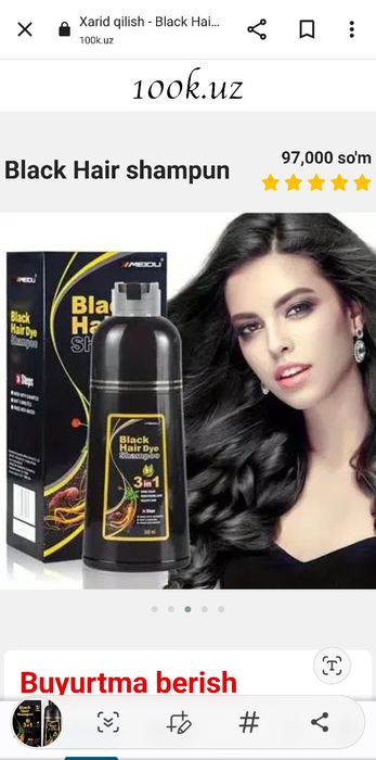 Soch VA hurrak uchun eng samarali mahsulot bizda efekt 100%