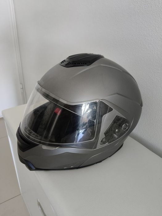 Cască Moto Modulară (Flip-up) ,Crivit, Culoare gri mat, Mărime M