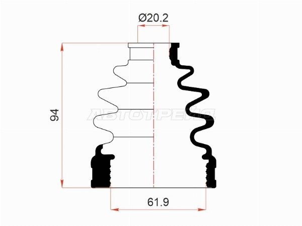 Пыльник ШРУСа, гранты внутренний  Kia Rio