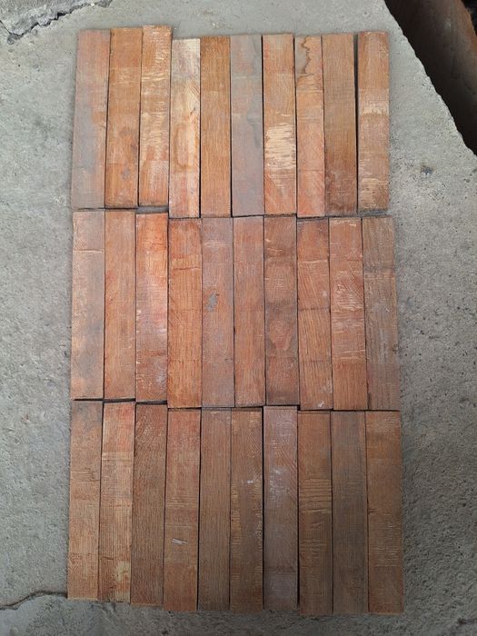 Дубовый штучный паркет советский, 15.5×3.5см