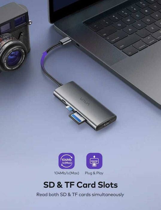 Cadou Craciun: USB C Hub, Adaptor 7-in-1 USB C VAVA
