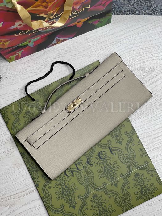 Geanta tip plic - Piele de vaca Texturata culoare deschisa