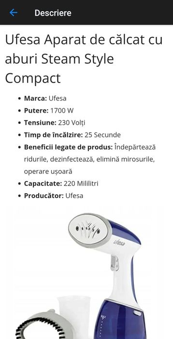 Fier de calcat vertical UFESA