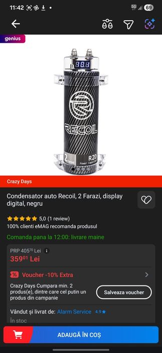 Subwoofer jbl pasiv cu statie si condensator 2 farazi