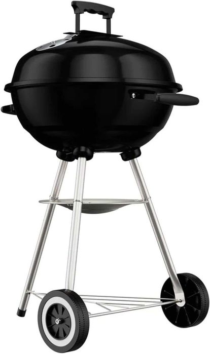 Барбекю с Капак на Дървени Въглища Сферично BBQ Скара на Колела