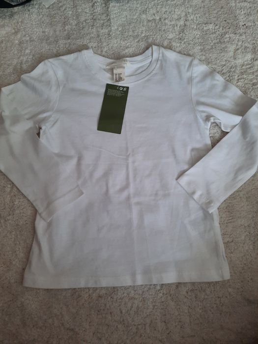 Bluza alba din bumbac H&M - mas 2-4 ani