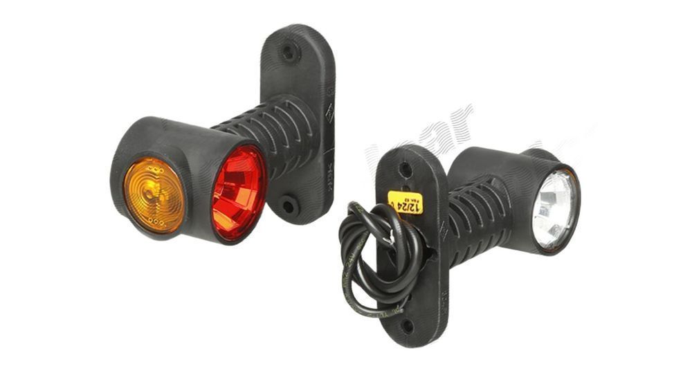 Lampa gabarit cu brat Universala, partea Stanga/ Dreapta, Cu Led, Lungime=118mm; H=100mm; 12/24v; Rosie/Galbena/Alba