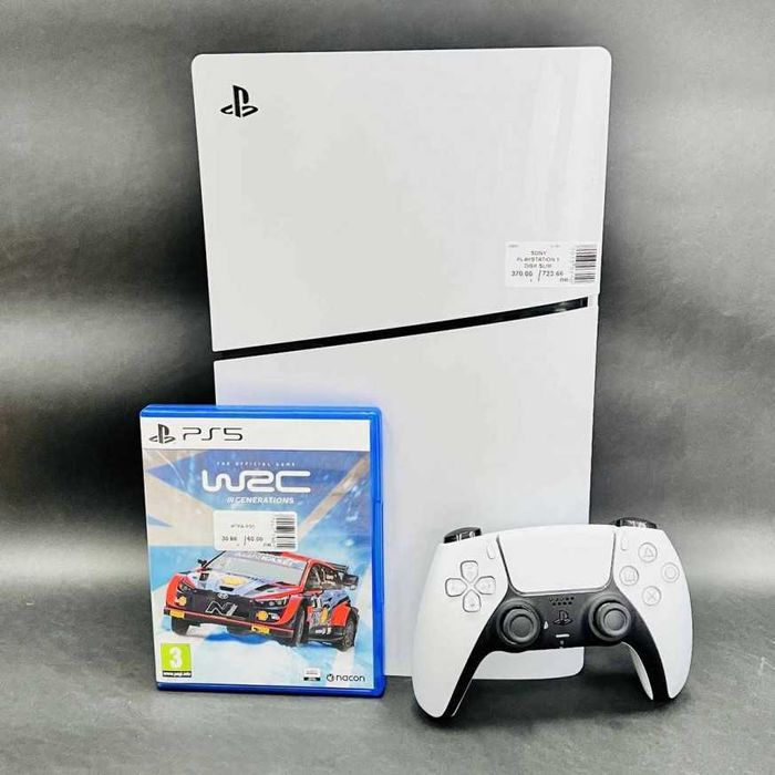 Конзола SONY - PS5 DISK SLIM с 1бр. джойстик и 1бр. игра + гаранция