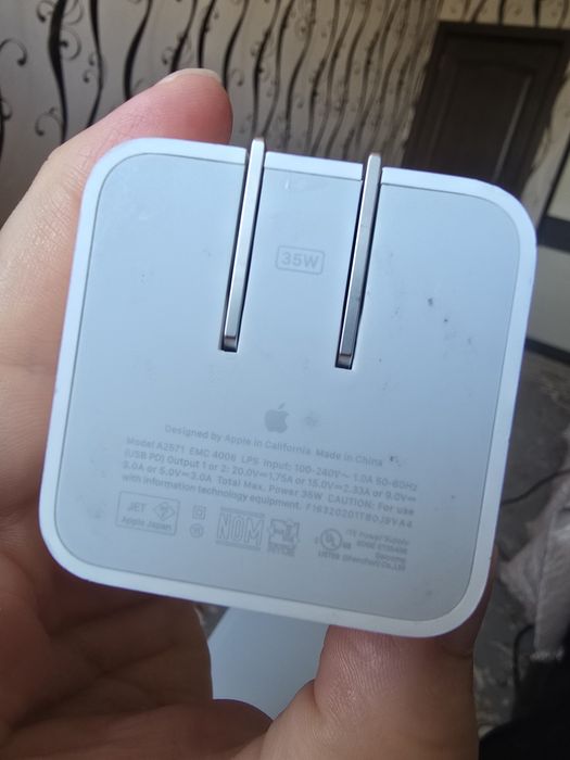 Оригинальный адаптер Apple 35W Dual USB-C (A2571)