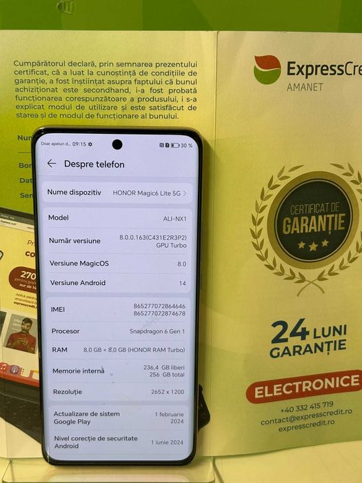 Honor Magic 6 Lite (B.60634 Tatarasi) Garantie 2 ani - 550 lei