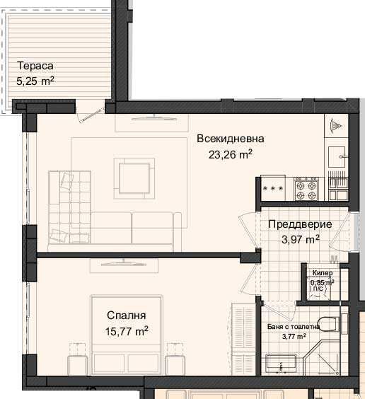 Продава се Двустаен апартамент в Пловдив, Гагарин - 74 кв.м за 970 €/кв.м - Снимка #1