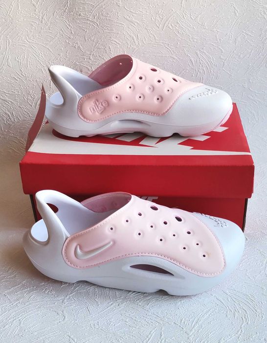 Saboti sandale fete Nike Aqua Swoosh alb/roz măr 31 NOI