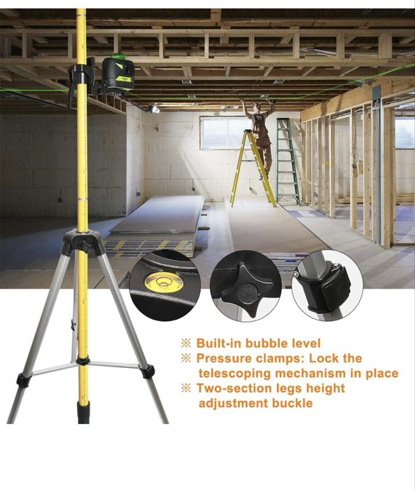 Телескопичен статив 370см Huepar LP36 за лазерен нивелир