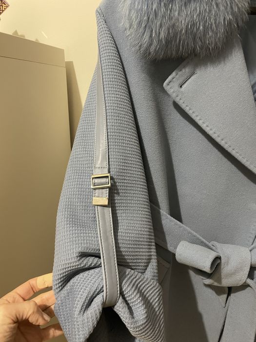 Ново палто от алпака лама и кашмир Кашмирено с яка от лисица