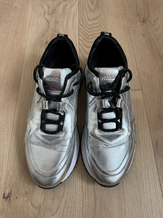 Мъжки  кожени маратонки HUGO BOSS с метален ефект, размер 43