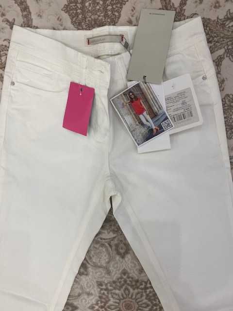 Джинсы белые демисезонные, прямые  , размер 46,  Германия