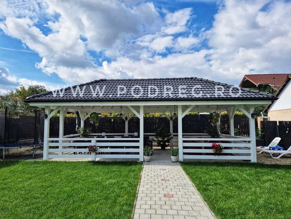 Foisoare terase  pergole, spatiu joaca, balansoare acoperis intrare casa carport magazii din lemn la comanda