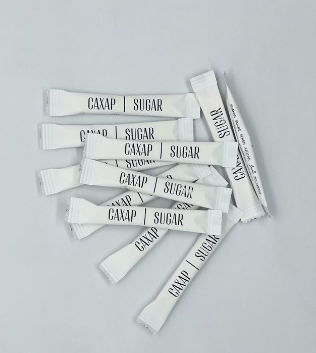 Сахар стик 5 гр порционный сахар. Qadoqlangan shakar stiklarda 5 gr.