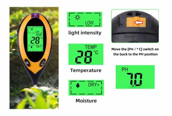 Киселинометър - PH метър за почва, температура и осветление - TBS1055