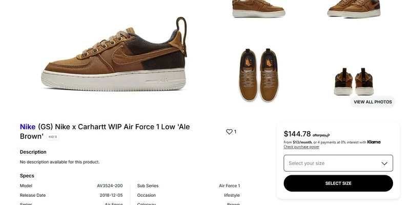 Nike Air Force 1 Low x Carhartt WIP - Mărimea 35.5 - Ediție Limitată