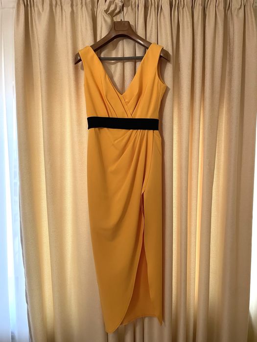 Rochie midi galbena, marimea 40