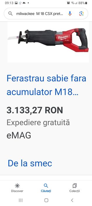 Ferăstrău sabie MILWACKEE in stare foarte buna