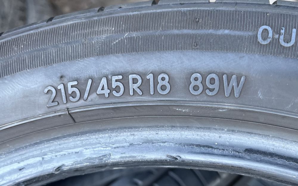 4бр 215/45/18 на 7,9мм Като Нови