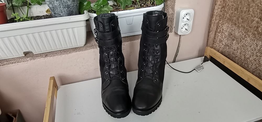 Ботуши Hogl 40.5н.Естествен велур и кожс