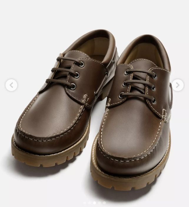 Кожаный топсайдер от Zara. Оригинал.