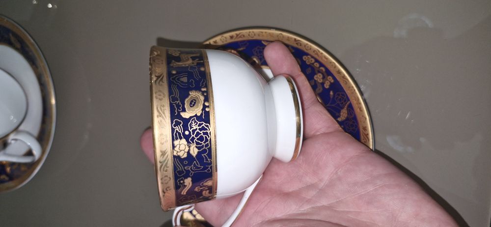 Set serviciu de cafea Zepter 12 piese. Pictate manual, aurite.