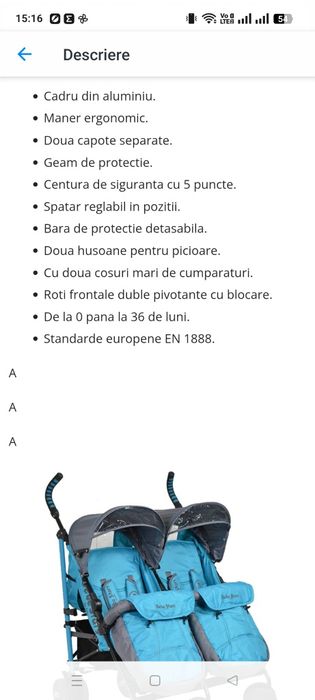 Căruț sport gemeni