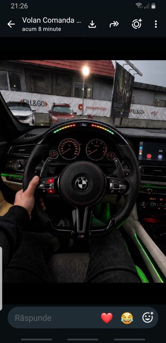 Volan BMW M Tesit /Plat cu Padele si piele Nappa , airbag Original  Seria F si E