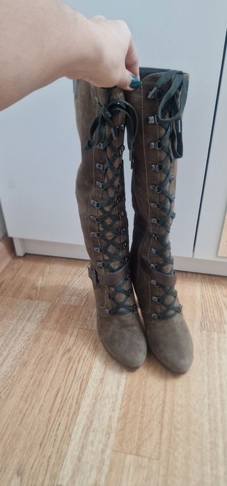 Замшевые сапоги натуралка