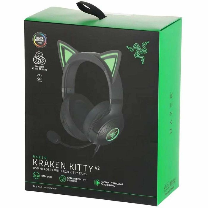 }Гарнитура Razer Kraken Kitty V2, RGB, USB, чёрный