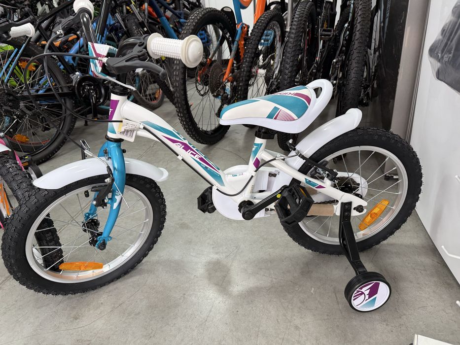 Ново !!Детски велосипед SPRINT - Alice, 16", 203 mm, бял/лилав