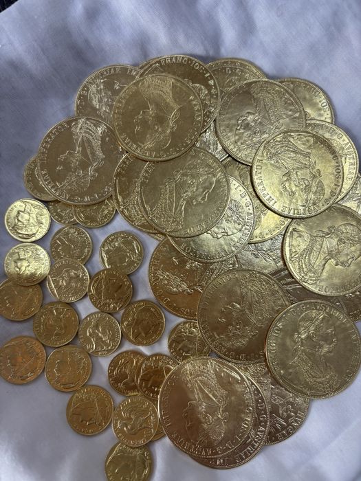 Vand monede placate cu aur de 24k frank iosif 4 ducat