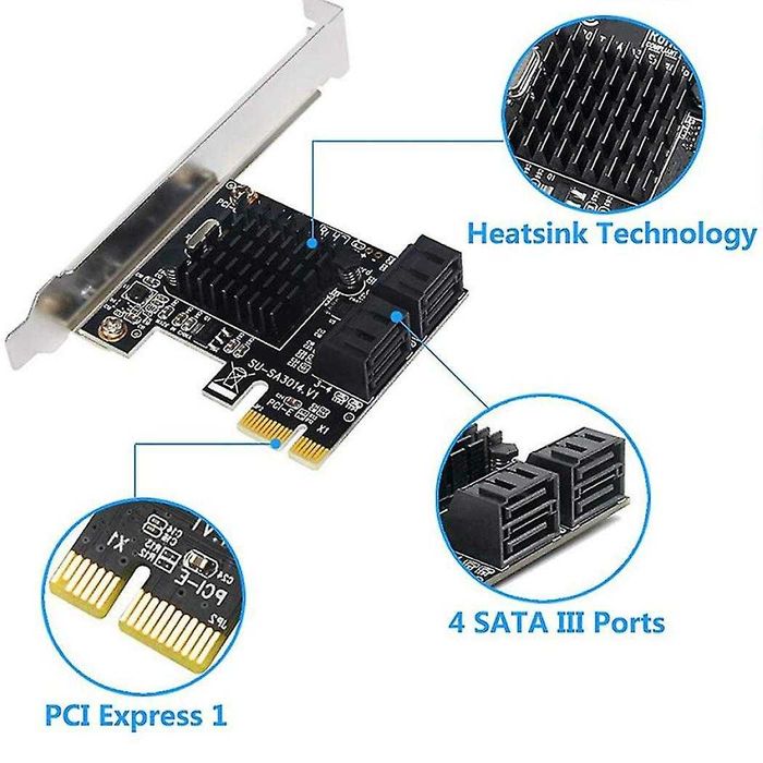 4 Port Sata 3 To Pci ExpressX1 6GbpsSata 3.0 To Pci-E Adapter